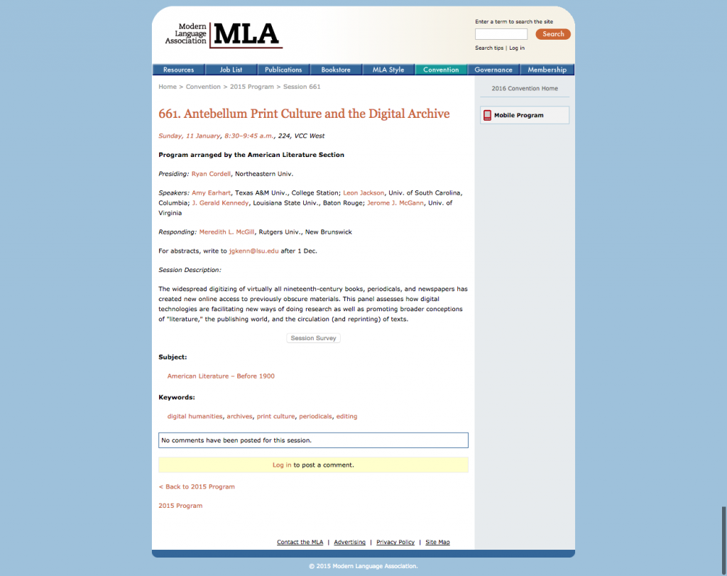 MLA 2015 Program  Session 661